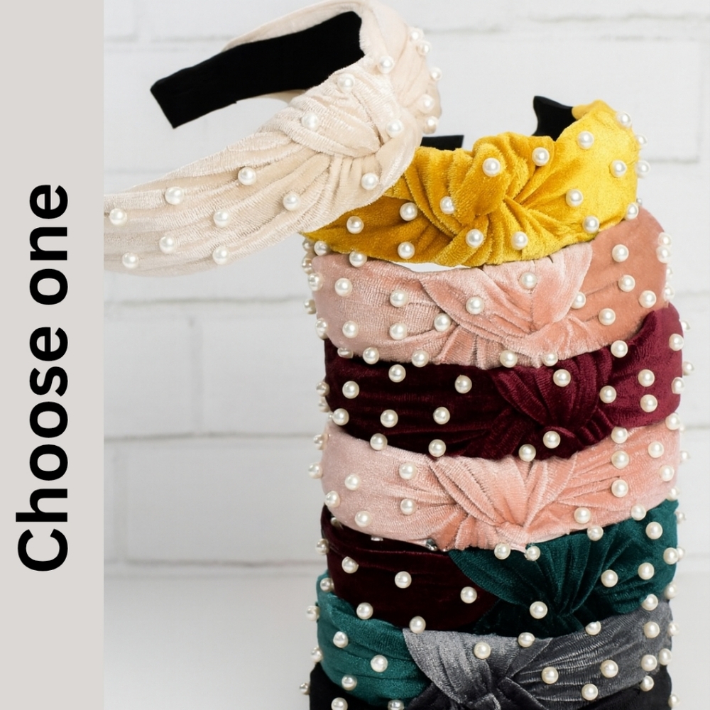 CLEARANCE One NEW Pearl Embellished Headband, Multiple Colors Available